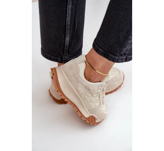 Dámské Kožené Tenisky Big Star OO274A315 Hi-Poly System Béžové Dámské Kožené Tenisky Big Star OO274A315 Hi-Poly System Béžové