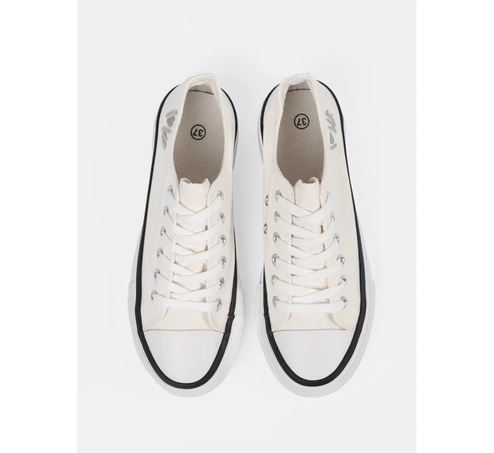 Praktické tenisky bílé dámské platforma Praktické tenisky bílé dámské platforma