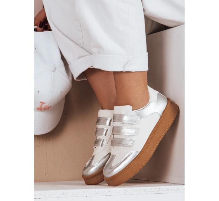 Dámské tenisky na suchý zip SOLEFIT silver FashionStreet ZY0633