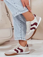 FashionStreet dámské béžovo-bordó tenisky ZY0779