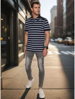 Pánská pruhovaná polokošile tmavě modrá Dstreet model 21987894 - FashionStreet