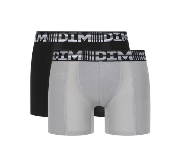 Pánské sportovní boxerky 2 ks DIM 3D FLEX AIR LONG BOXER 2x - DIM - šedá