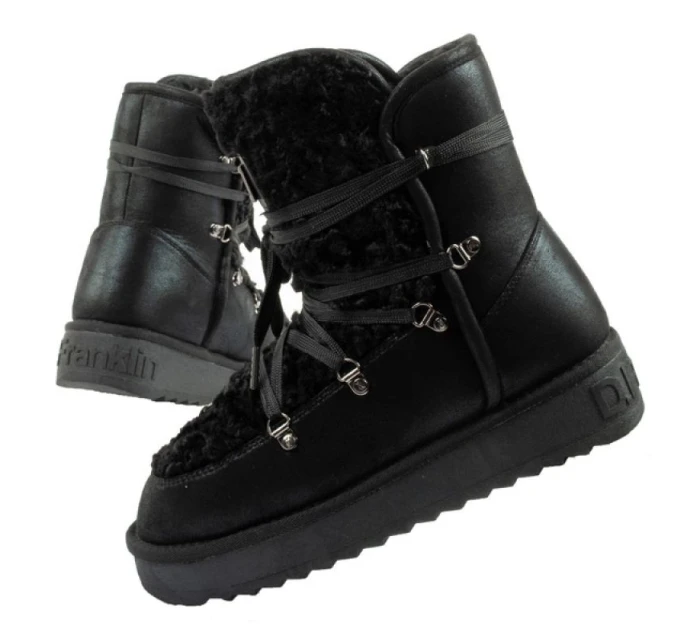 D.Franklin dámské sněhové boty zimní módní kožešina zateplené černé vysoké dámské