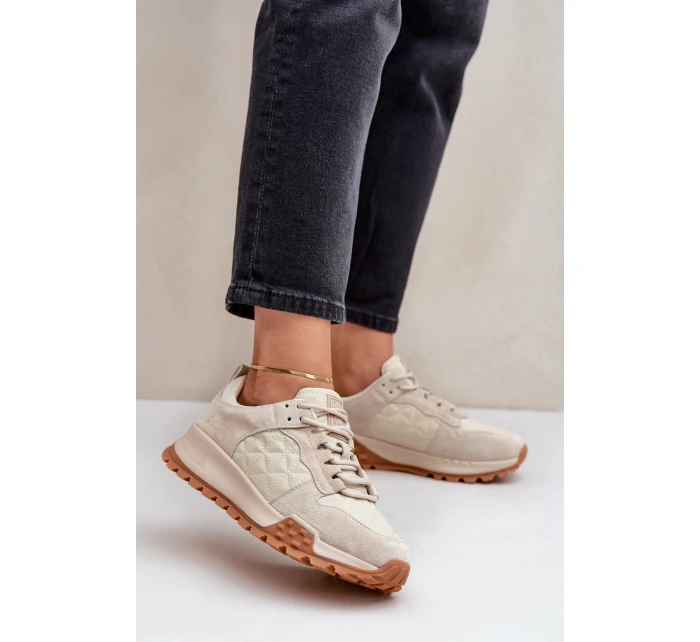 Dámské kožené tenisky Big Star model 21680210 HiPoly System béžové - Big Star Shoes Dámské kožené tenisky Big Star model 21680210 HiPoly System béžové - Big Star Shoes