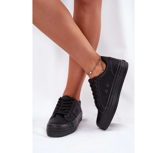Kožené Tenisky Dámské Na Platformě Big Star Černé model 21693041 - Big Star Shoes Kožené Tenisky Dámské Na Platformě Big Star Černé model 21693041 - Big Star Shoes
