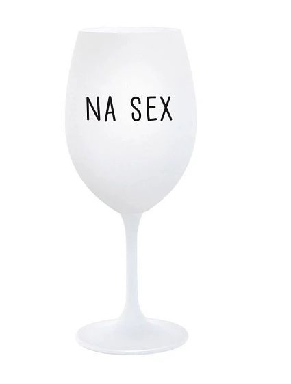 NA SEX - bílá sklenice na víno 350 ml NA SEX - bílá sklenice na víno 350 ml