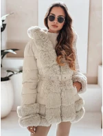 CITYGLANCE dámská zimní bunda s kožešinou světle béžová FashionStreet TY5047 CITYGLANCE dámská zimní bunda s kožešinou světle béžová FashionStreet TY5047