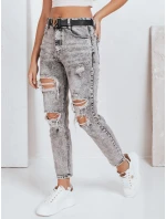 Dámské push up džíny s dírami šedé FashionStreet UY2780