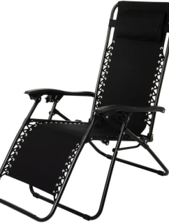 SKLÁDACÍ MULTIFUNKČNÍ ZAHRADNÍ LEHÁTKO S OPĚRKOU HLAVY BLISS BLACK