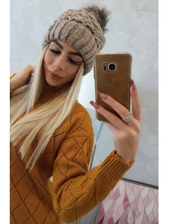 Čepice K165 tmavě béžová