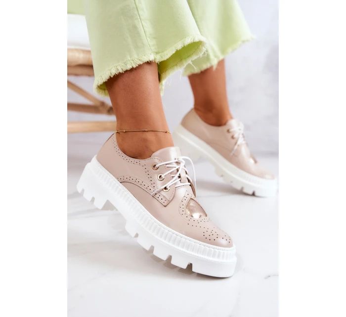 Kožené Boty S Srdce Béžová model 21577187 - Boto