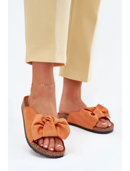 Dámské Pantofle Na S Mašlí Oranžové model 21701476 - Boto