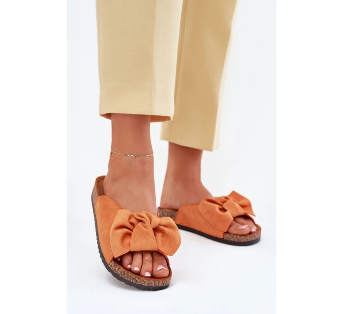 Dámské Pantofle Na Korek S Mašlí Oranžové Seressa Dámské Pantofle Na Korek S Mašlí Oranžové Seressa