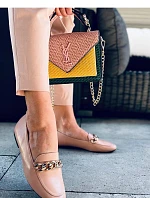 Dámské boty / Mokasíny Béžovo-tělová - QueenTina