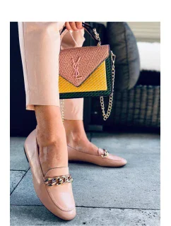 Dámské boty / Mokasíny Béžovo-tělová - QueenTina