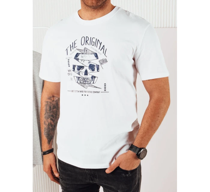 Pánské bílé tričko s potiskem FashionStreet RX5379