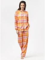 Pyžamo Key LNS 473 B24 Flanelové dlouhé/r S-XL rozepínací