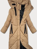 Dámská zimní bunda pod kolena J Style camel (5M3232-84)