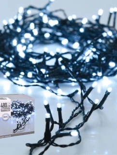 VÁNOČNÍ STROM SVĚTLA SVĚTELNÝ ŘETĚZ 480 VEDL STUDENÁ BÍLÁ