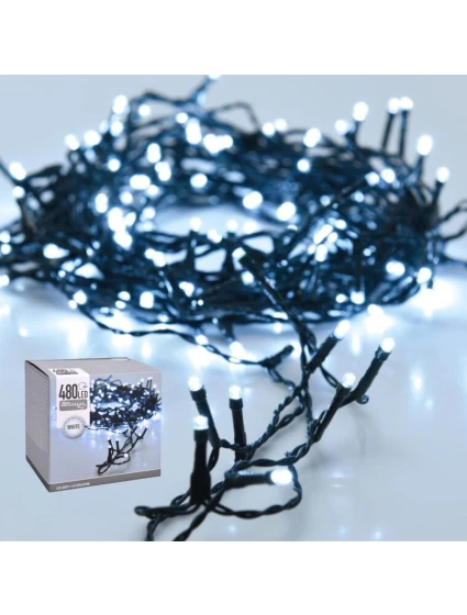 VÁNOČNÍ STROM SVĚTLA SVĚTELNÝ ŘETĚZ 480 VEDL STUDENÁ BÍLÁ