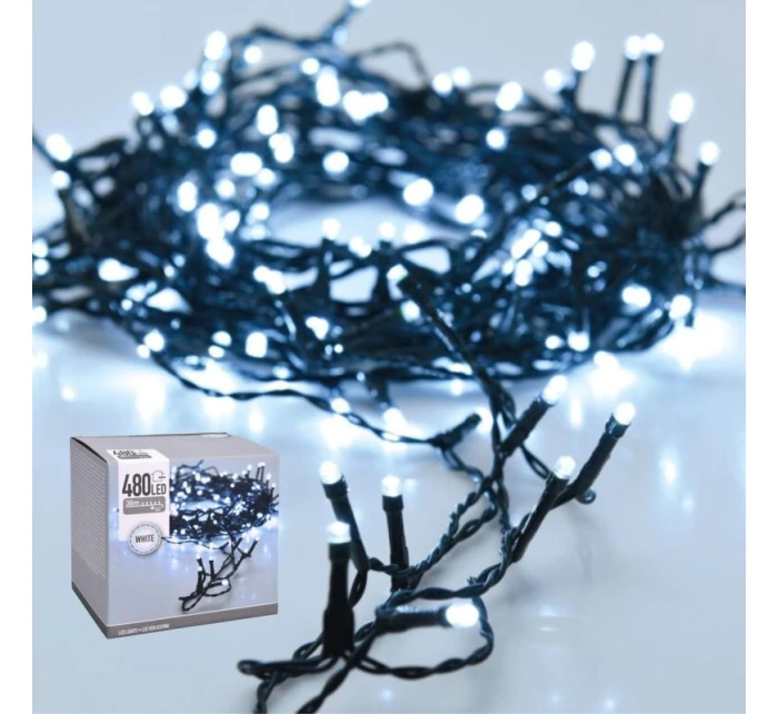 VÁNOČNÍ STROM SVĚTLA SVĚTELNÝ ŘETĚZ 480 VEDL STUDENÁ BÍLÁ