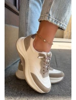 Dámské Semišové Tenisky Na Platformě Big Star RR274A344 HI-POLY SYSTEM Béžové Dámské Semišové Tenisky Na Platformě Big Star RR274A344 HI-POLY SYSTEM Béžové