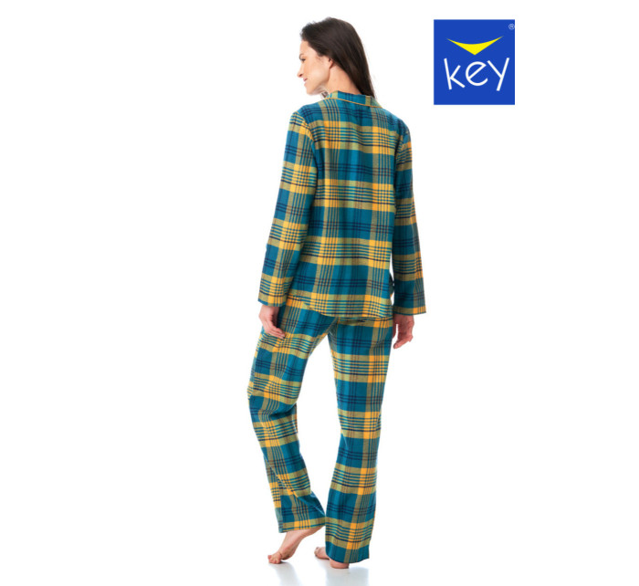 Dámské pyžamo LNS 407 B23 zeleno/žluté - Key