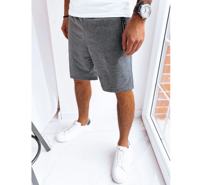 Pánské tmavě šedé teplákové kraťasy FashionStreet SX2267