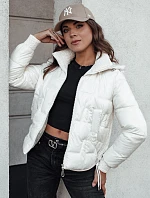 Dámská zimní bunda FASHWARM krátká prošívaná s kapucí bílá FashionStreet TY4637