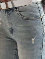 Dámské úzké džínové kalhoty s páskem modré Dstreet model 21985353 - FashionStreet
