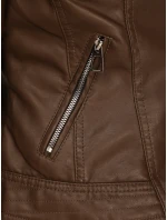 Dámská hnědá kožená bunda ramones FashionStreet TY5541 Dámská hnědá kožená bunda ramones FashionStreet TY5541