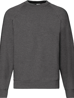 Fruit of the Loom Classic Raglan Sweat Raglánová mikina 16.2216 dark heather grey