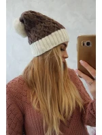Fleecová čepice Bibiana K264 ecru+mocca Fleecová čepice Bibiana K264 ecru+mocca