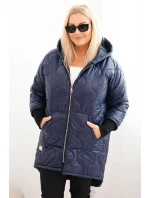 Dámská bunda Plus Size prošívaná s kapucí model 21468722 - K-Fashion