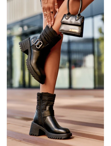 kožené botky s černé model 21632643 - Boto