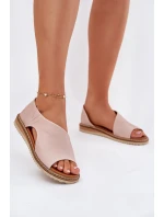 Dámské kožené sandály model 21698423 Světle růžové - Artiker Dámské kožené sandály model 21698423 Světle růžové - Artiker