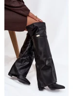 Zateplené kozačky s  za koleno  černé model 21707713 - Boto