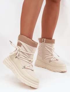 Dámské zimní boty na zip Lee Cooper LCJ 25 44 3931 béžové Dámské zimní boty