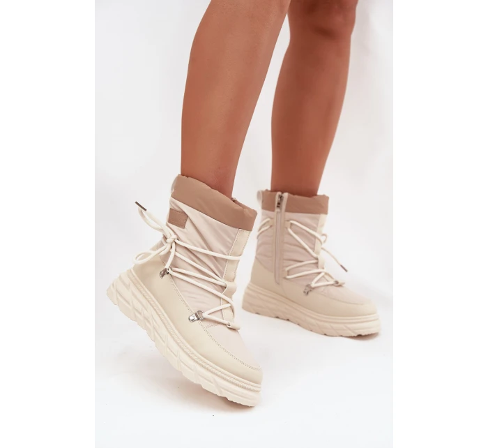 Dámské zimní boty na zip  25 44 béžové Dámské zimní boty model 21728485 - Lee Cooper