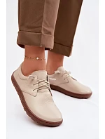 Kožené dámské polobotky Barefoot Zazoo 10189 Béžové Kožené dámské polobotky Barefoot Zazoo 10189 Béžové