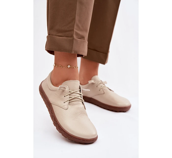 Kožené dámské polobotky Barefoot Zazoo 10189 Béžové Kožené dámské polobotky Barefoot Zazoo 10189 Béžové