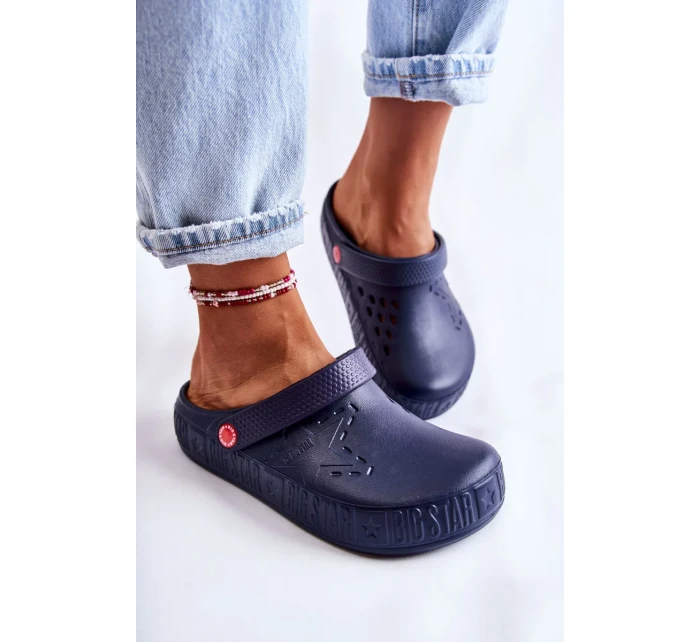 Dámské světlé pantofle Kroks Big Star II275002 námořnická modrá
