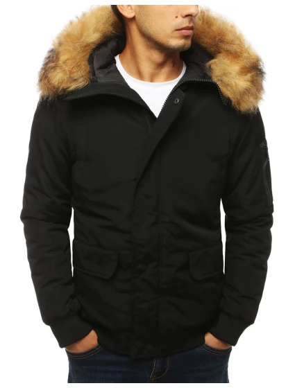 Pánská zimní bunda černá FashionStreet TX3940 Pánská zimní bunda černá FashionStreet TX3940