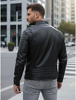 Pánská kožená bunda černá FashionStreet TX4243 Pánská kožená bunda černá FashionStreet TX4243