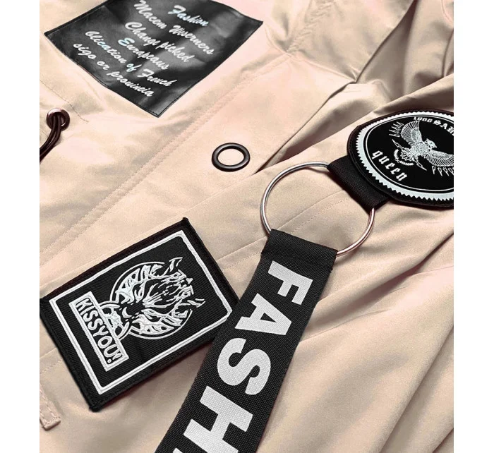 Lehká béžová dámská bunda parka model 20874864 - S'WEST Lehká béžová dámská bunda parka model 20874864 - S'WEST