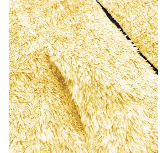 Žlutá melanžová plyšová dámská mikina model 17691540 - J.STYLE