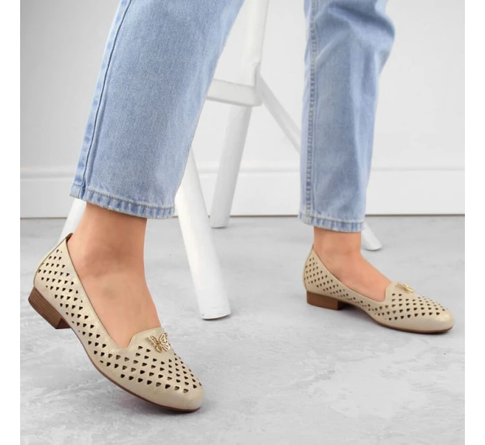 Ažurové polobotky M.Daszynski W SAN35 zlatá