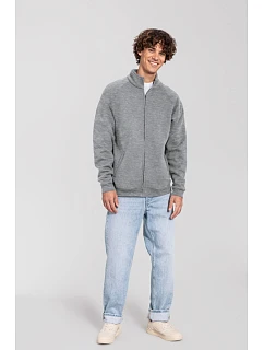 Fruit of the Loom Iconic Premium Sweat Jacket Mikina z těžké bavlny 16.2290 light graphite