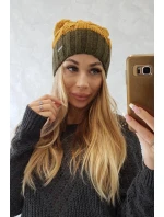 Fleecová čepice Paris K212 hořčicová+khaki Fleecová čepice Paris K212 hořčicová+khaki