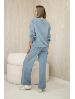 Bavlněná souprava model 20330043 potiskem teplákové + kalhoty džínovina - K-Fashion